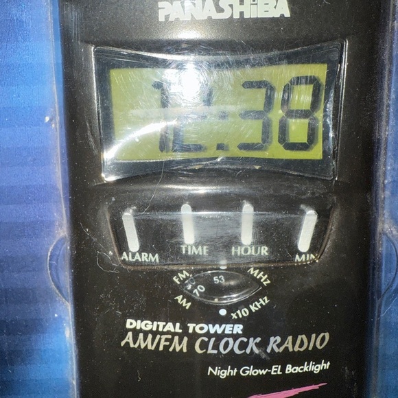 Panashiba SX-926 Am/Fm Digital Tower Black LCD Digital Alarm Clock Radio NEW - Picture 2 of 12